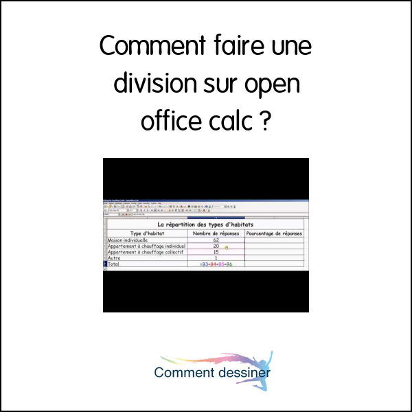 Comment faire une division sur open office calc